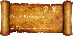 Petri Nikoletta névjegykártya