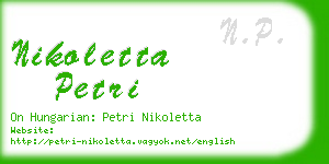 nikoletta petri business card